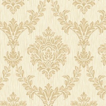 Damask Glitter Wallpaper Cream, Gold (M95559) - Wallpaper from I
